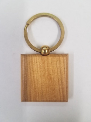 50 Count Engravable Blank Square Maple Wood Key Chain