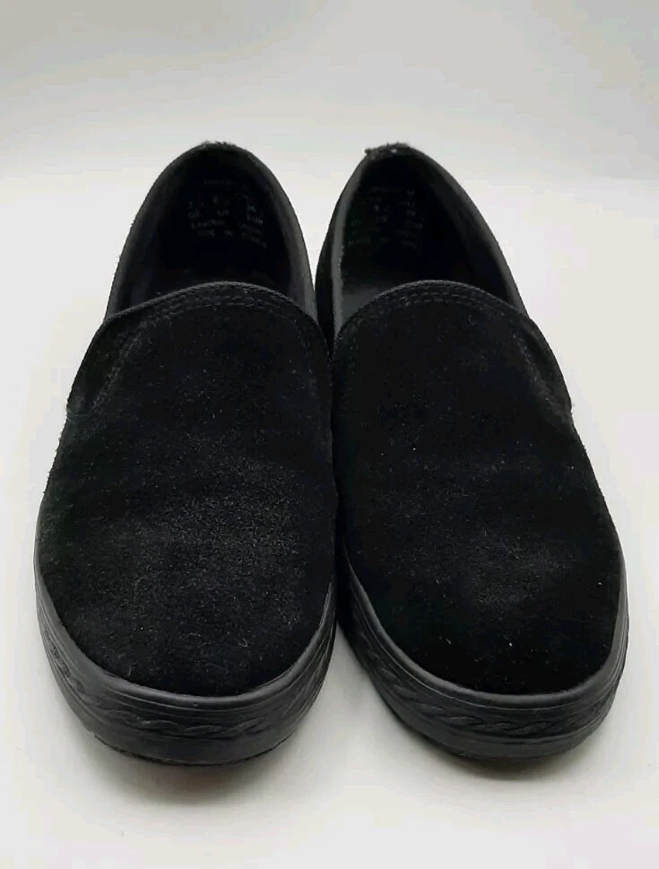 American Keds Classic Women's Black Suede Slip On Shoes 7.5 Casusal Shoe