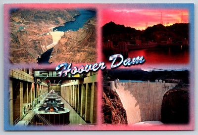 Hoover Dam Multiple Views Night Day Time Nevada Postcard Guided Tours