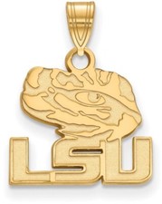 14K Yellow Gold Louisiana State University Small Pendant by LogoArt (4Y074LSU)