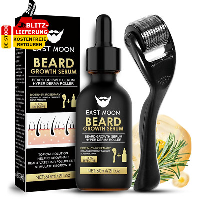 Beard & Hair Growth Kit Haare Bartpflege Set Microneedling Roller Serum Bartöl