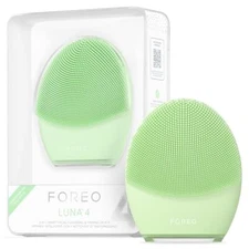 FOREO LUNA 4 Face Cleansing Brush Firming Face Massager Combination Skin Green