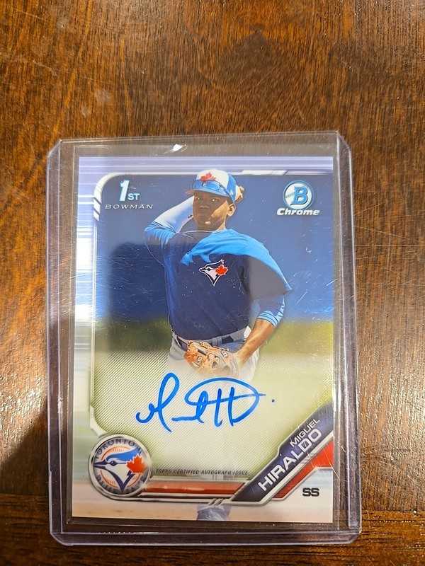 2019 Topps 1st Bowman Miguel Hiraldo Autographed Card