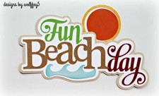 CRAFTECAFE BEACH TITLE Premade paper piecing scrapbook diecut piece album page