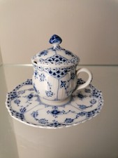 Royal Copenhagen Musselmalet blau Halbspitze Senftopf 1. Wahl # 743, 744, 1035