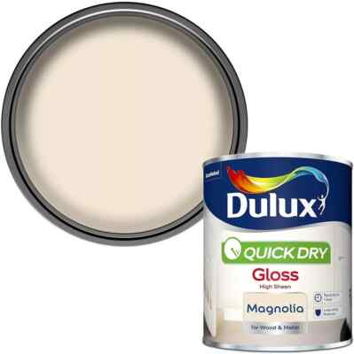 Dulux schnelltrocknender Glanzlack für Holz Metall Magnolie 750ml