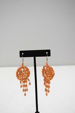 Earrings Orange Beaded Earrings