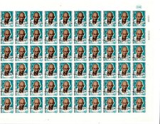 Togo 1969 - Scott#764 Gandhi - De Gaulle OVPT- Imperf Full Sheet of Stamps - MNH