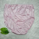 Vintage Silky Nylon Panty Sissy Taffy Pink Pin Up Sheer Brief Sz. 6-7 Hip 35-39"