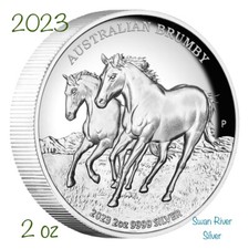 2023 Brumby High Relief Proof 2 oz Silver Coin 106.18 per troy oz