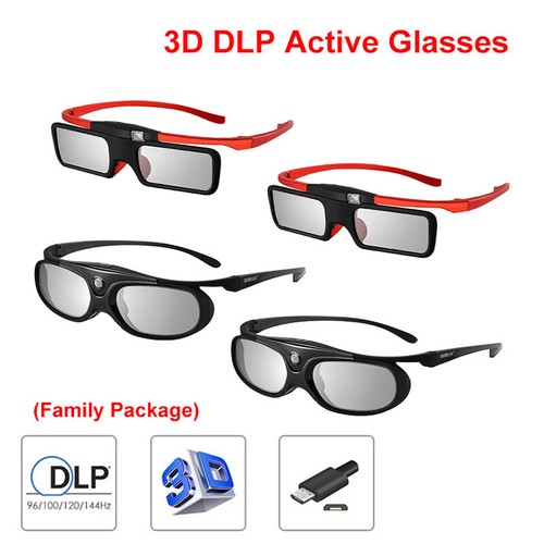 4 Pack boblov Attivo dell'otturatore Occhiali 3D ricaricabili USB per  SAMSUNG DELL OPTOMA | eBay