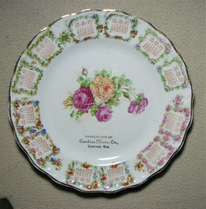 1909 ADVERTISING CALENDAR PLATE ~ CURTISS MERCANTILE CO.  CURTISS, WIS.