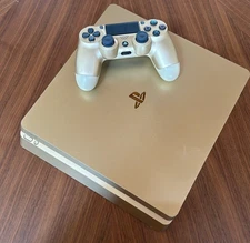 playstation 4 console used with 2 controllers
