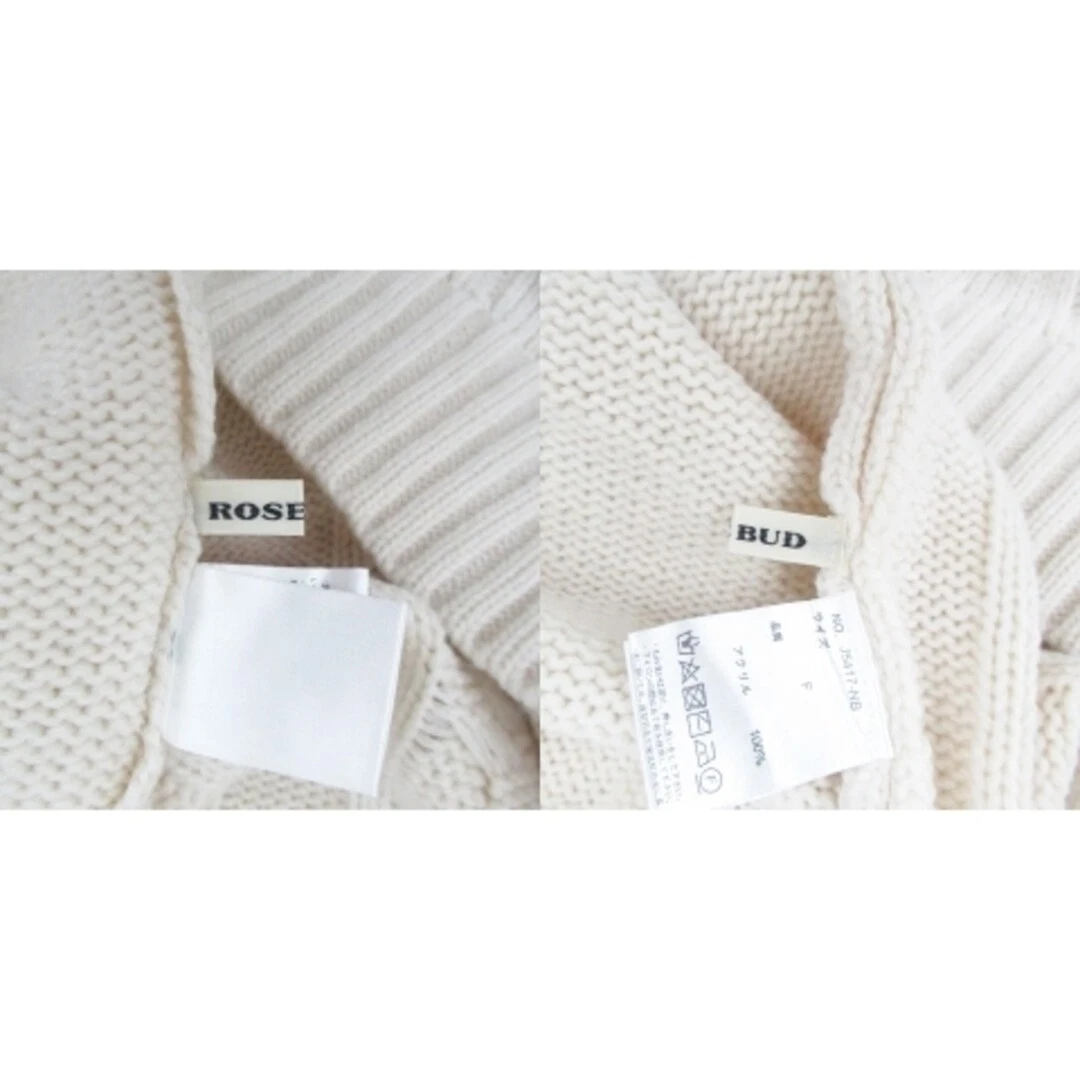 OFF WHITE ROSEBUD ROSE BUD ABITO IN MAGLIA COLLO ALTO MANICA LUNGA GINOCCHIO LUNGHEZZA F OFF WHITE