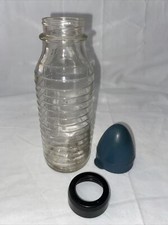 Vintage ARMSTRONG Nurser Baby Bottle 8 Oz / 250 Cc FLAT Side Ring Rubber Cap