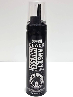 BMB Black Angry Mousse EXTRA SUPER HOLD Brightens Black Hair Color - 2 oz