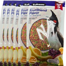 ZuPreem FruitBlend Bird Food Small Pellets 21 Vitamins Minerals Set of 6x 100g