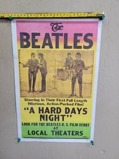 VINTAGE THE BEATLES POSTER FOR FILM "A HARD DAYS NIGHT" PROMOTION 1964