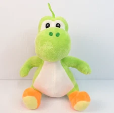 Super Mario Bros World 7.5” Green Yoshi Plush Stuffed Animal Basic Fun