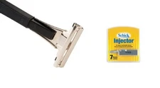Shave Classic Single Edge Razor Handle with 7 Ct. Schick Injector Refill Blade !