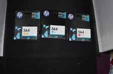 Set Of 3 New Genuine OE HP 564 Original Cyan Magenta Yellow Ink Cartridge 2018