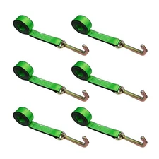 6 Pack Heavy Duty G70 2" x 10' Mini J Hook Towing Strap for Trailer Wrecker 