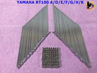 YAMAHA RT100 A/D/E/F/G/H/K FRONT & REAR Chrome Spoke Set 72Pcs. **nan3912**