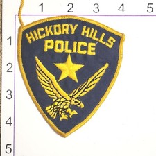 Hickory Hills Police Department Patch Vintage Blue Embroidered Shield Eagle