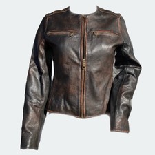 Vintage 90s/y2k Levi’s Dark Brown Leather Motorcycle Jacket Size 0