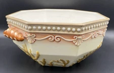 Zrike Lisa Levy Baroque Nautical Coral Reef Ocean Serving Pasta Bowl Handles 12"