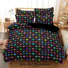3D Pattern Star Round Black Quilt Cover Set Duvet Cover Bedding Pillowcases 1987