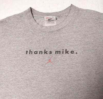 Vintage Nike Thanks Mike T Shirt M 90s Jordan Gray Memorial 