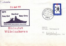 Schiffspost Bundesmarine Zerstörer Schleswig Holstein 1971 Easy Exit Easy Entry 