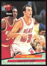 1992-93 Fleer Ultra Rookie Matt Geiger RC #291 Miami Heat