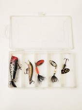 Plano Fishing Lure Box Wordens Rooster Tail Stowaway 5 Compartment USA Made 3449
