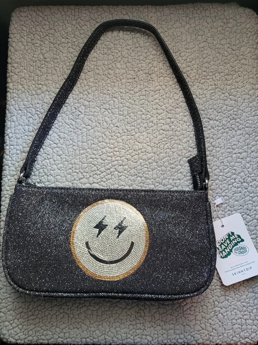 Skinny Dip London Amber Emoji Smile Purse Rhinestone Sparkle