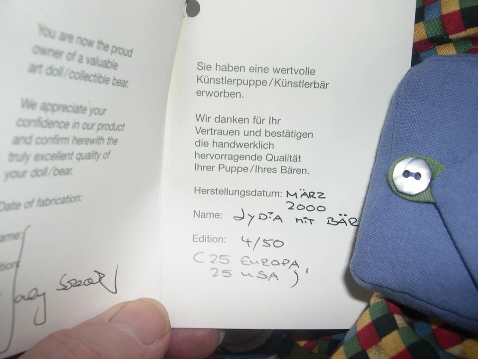 LYDIA poupée en PORCELAINE d artiste de GABY SCHLOTZ edition limitée - Photo 4/4