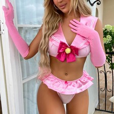 Mujeres Colegiala Juego de Rol Disfraz Anime Juegos con disfraces Uniforme Lencería Sexy Prendas para dormir