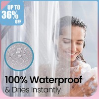 Clear Shower Curtain Waterproof Mould Proof PVC Bathroom Curtains with Hooks