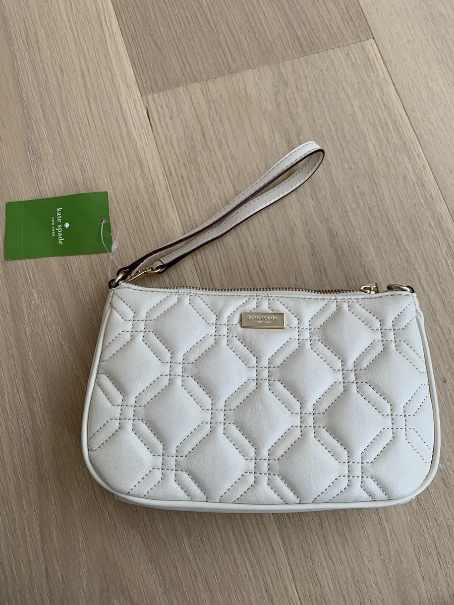 NWT Kate Spade Linet Astor Court Bone White Quilted Leather