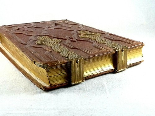 altes Fotoalbum von 1864, mit ca. 40 Kabinettfotos, Querformat, geprägtes Leder - Bild 3 von 6