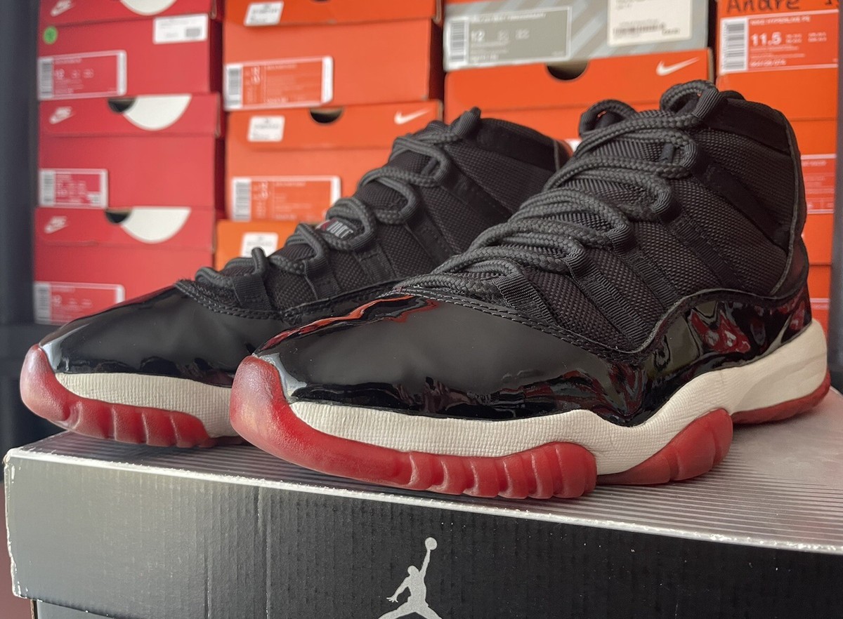 NIKE AIR JORDAN 11 XI BRED RETRO 2001 BLACK MEN'S SZ 10.5
