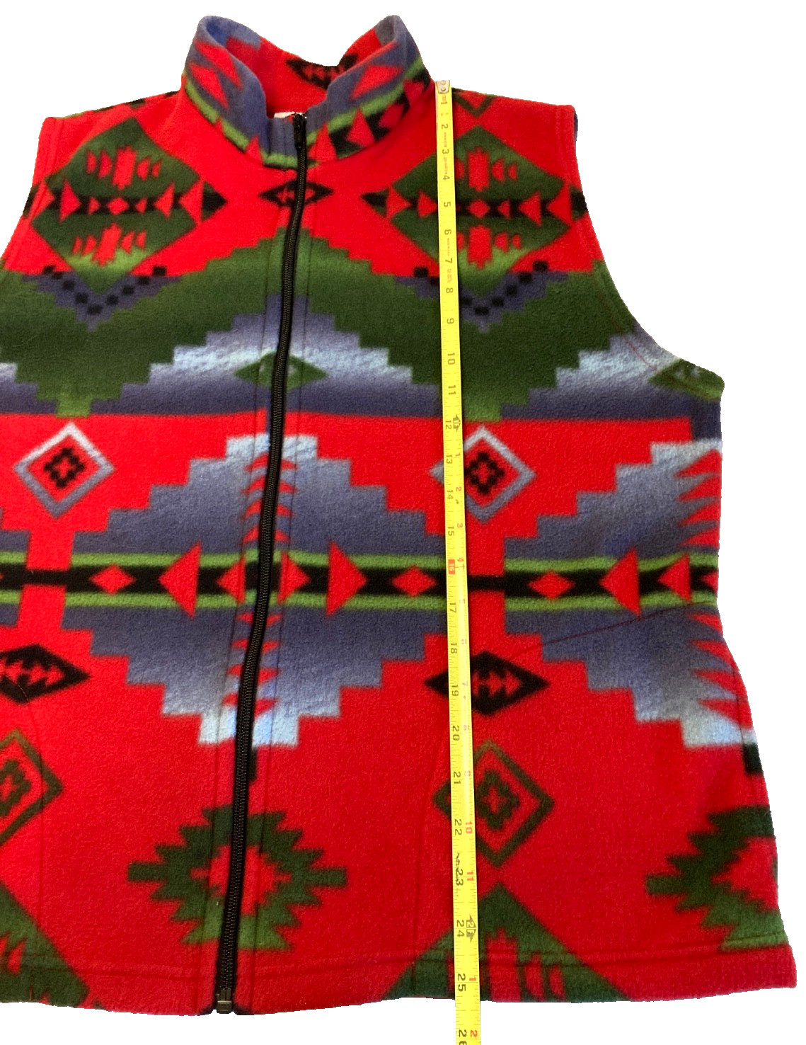 Back In The Saddle Womens S Fleece Vest Aztec Western Full Zip ~ Pockets! image 10