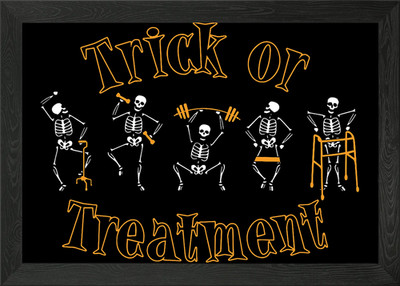 Halloween Skelette Training Gerahmtes Wandbild Poster Leinwanddruck Bild