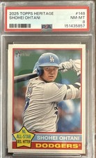 2025 Topps Heritage Shohei Ohtani NL All Star Des Hitter #148 NM-MT PSA 8