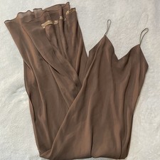 Vintage Dave  Johnny Brown Satin Evening Dress Size 9/10