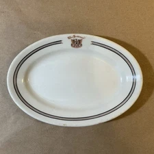Vintage 1950s China Oval Dish Herkimer Hotel Grand Rapids MI As Is INV-B4D13