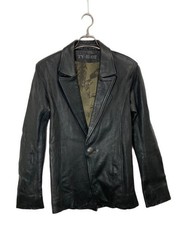 Sheepskin Leather Jacket Warm Coat Black Tail...