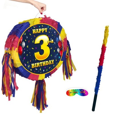 3. Geburtstag Pinata Zahl Mottoparty Happy Fun Spiel Dritte Unisex 3 Jungen Drei