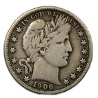 1906-P Liberty Barber Silver Half Dollar 50c Very Fine VF+